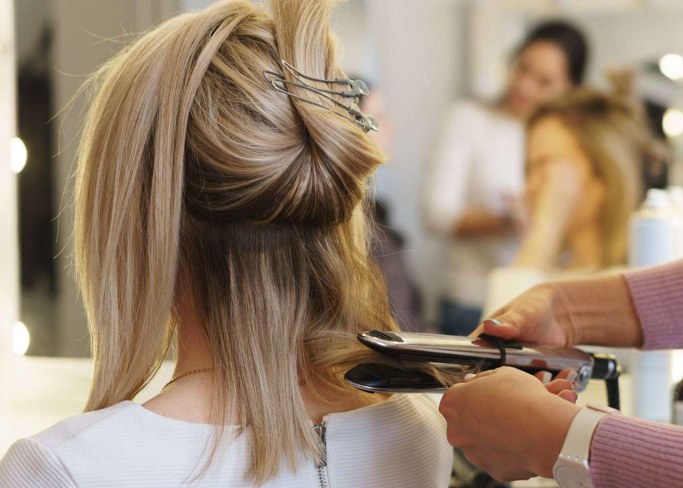 A stylist at work in a salon